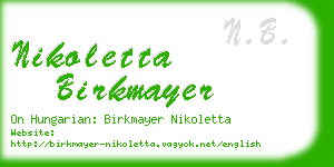 nikoletta birkmayer business card